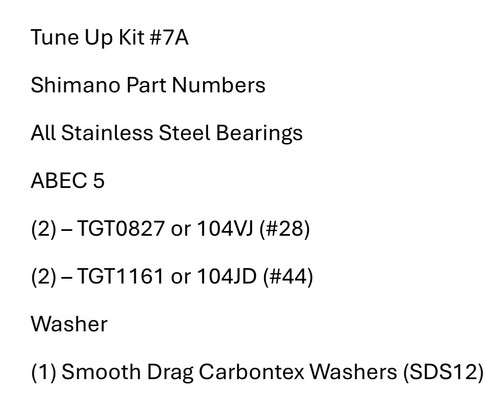 Tune kit shimano - tune, up