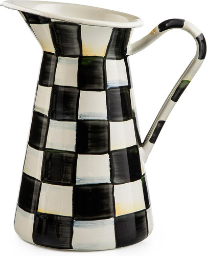Enamel pitcher black white - enamel, pitcher,