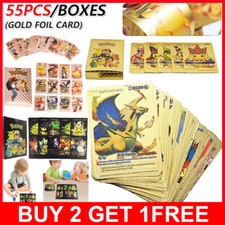 Pokemon Card Foil GOLD SILVER PACK 55 CARDS TCG GX Vmax GX Card Charizard Rare**