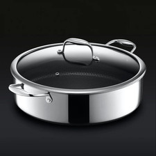 Hexclad - 6.6 Litre Hybrid Deep Sauté Pan/Chicken Fryer with Lid