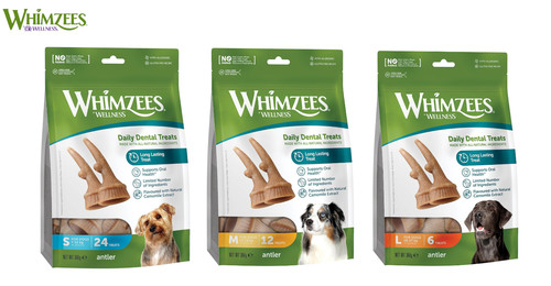 Whimzees antler daily dog - antler,