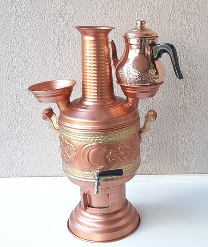 Copper samovar tea urn - copper,