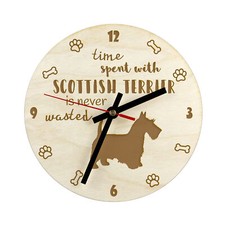 Scottish Terrier plywood clock larger Art-Dog