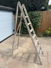 Shabby Chic Retro Wooden Step Ladders. Height 180cm (open), Width 115 cm (open).