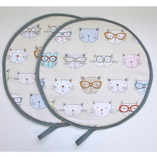 Aga hob mats - cats, pair