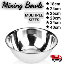 Heavy Stainless Steel Mixing Washing Bowl  Small Medium Large Catering Kitchen