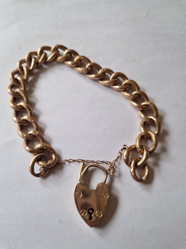9ct rose gold curb bracelet - 9ct,