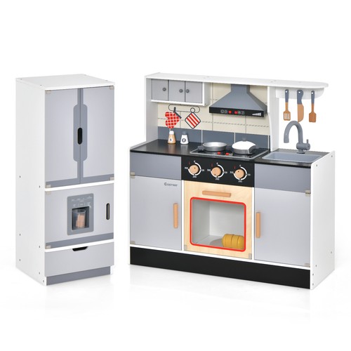 Wooden kids kitchen playset - wooden,