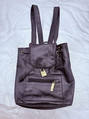 Dkny leather backpack black - backpack,