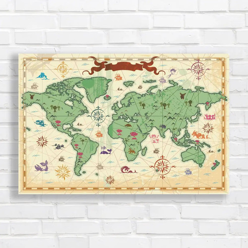 Large ancient world map - large,