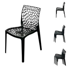 Black Garden Bistro Chairs, Deluxe Garden Stacking Chairs, Black Patio Chairs