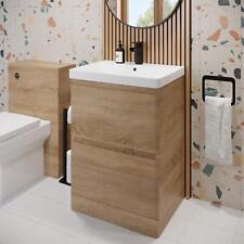 Wood Freestanding Vanity Unit with Basin - 600mm Modern Bathroom Storage
