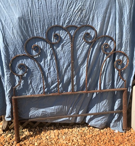 Antique iron scroll - antique, headboard