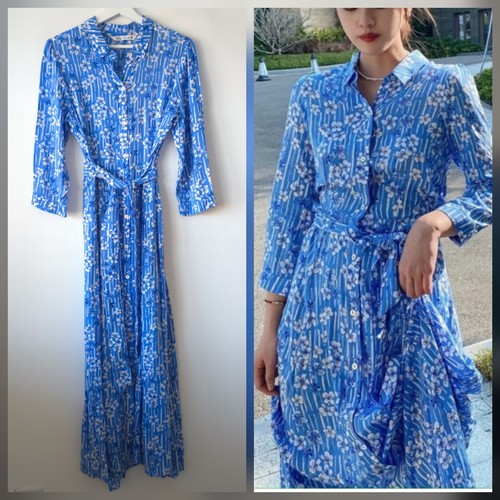 Zara blue floral summer dress - blue,