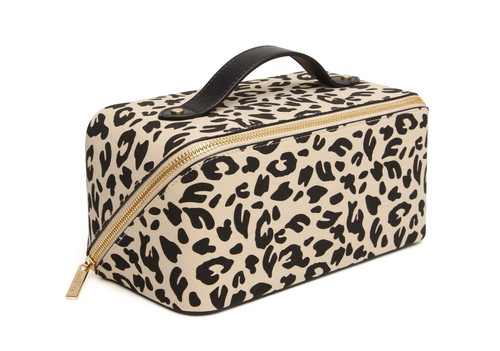Light leopard train case - light,