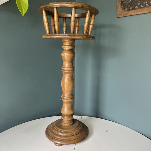 Vintage oak plant stand with - vintage,