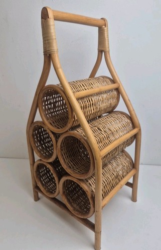 Wicker wine rack bamboo boho - wicker,