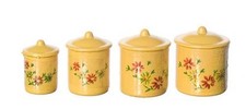 Dolls House Canister Set Storage Tins Yellow Kitchen Accessory Miniature 1:12