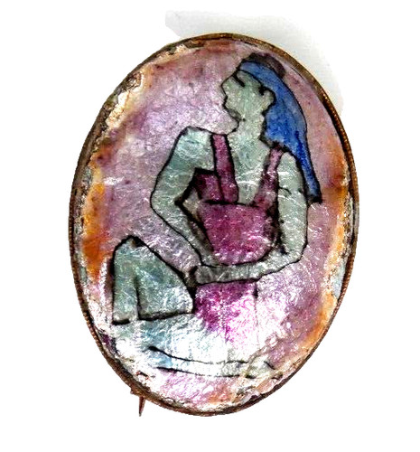 Egyptian revival brooch mother - revival,