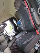 Seat Covers FOR SCANIA R S G P  Velour Leather red thread