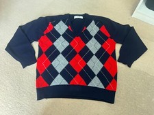 Pringle of Scotland Vintage Checker Pattern 100% Lambswool Jumper Large