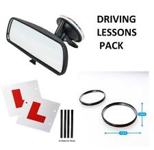 Learners Convex Rear View Suction Mirror 2 X Stick On Blind spots + L Plates