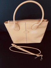 Tod’s Beige Leather Handbag With Shoulder Strap And Dust Bag. New￼