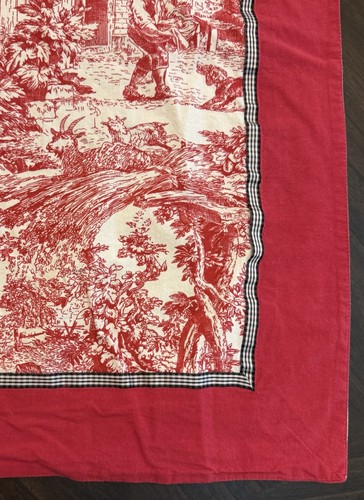 Vintage red toile floral - red,
