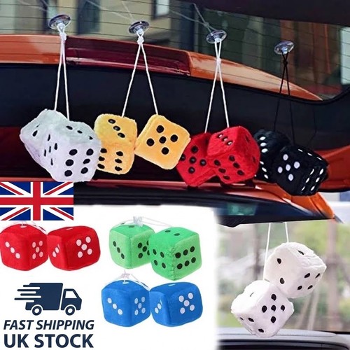 Pcs plush fuzzy dice car - /2,