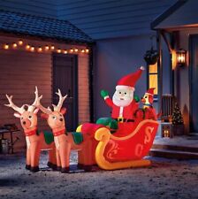 Inflatable Santa in Sleigh with Reindeer 5ft Christmas Xmas - Ex Display Boxed