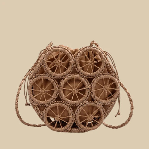 Rattan shoulder bag - rattan, for