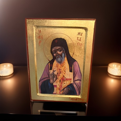 Makarios wood icon greek - st,