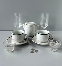 DDR Mitropa Set RATIONELL Teapot Porcelain & Shot Glasses Schwepnitz Beer Glass