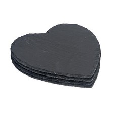 4x Heart Slate Placemats