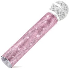  Pink Microphone Decorative Sleeve, Wireless Microphone Cover, Pretend Glitter 