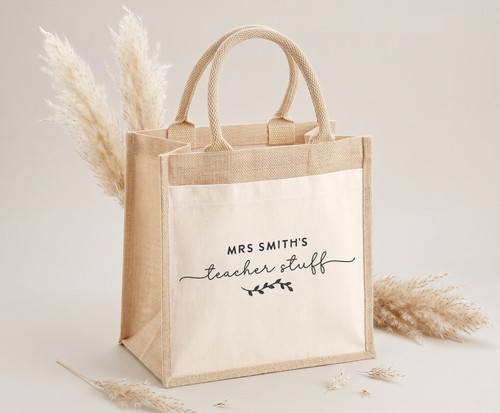 Personalised jute bag tote - jute,