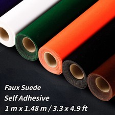 Solid Faux Suede Fabric Self Adhesive Felt Sticker DIY Car Interior Upholstery