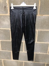 WOMEN'S BLACK WAX LOOK LEGGINGS SIZE MEDIUM FROM H&M