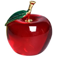  Crystal Apple Statue Table Decorations Fruit Paperweight for Home Red Ornaments