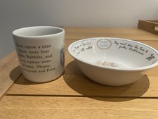 Wedgwood Children’s Peter Rabbit Beatrix Potter Cup Bowl Set Vintage Christening
