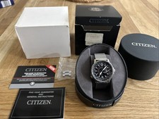Citizen Eco-Drive Nighthawk Men’s Dual Time Watch. BJ7008-51E. Full Set