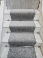 Stair Carpet Runner 7m / 14 Steps - 55cm Wide - Grey - Medium Pile