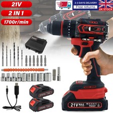2 Battery 21V Cordless Drill