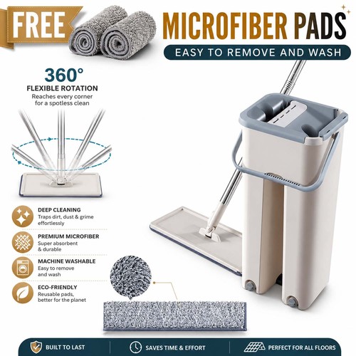 360 flat floor mop and - flat,
