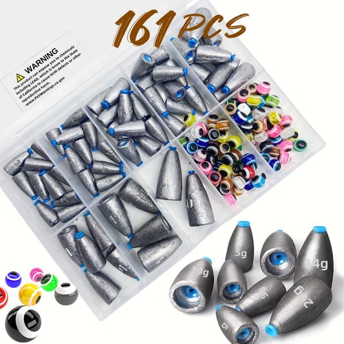 161pcs box worm fishing sinker - 161pcs/box,