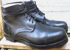 BRITISH ARMY Black AMMO BOOTS 10 L Hobnail Studded Guards Parade Military Cadets