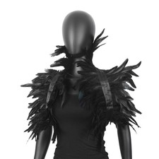 Elegant Feather Shrug Shawl Cape Soft Shoulder Wrap for Halloween Costume UK 