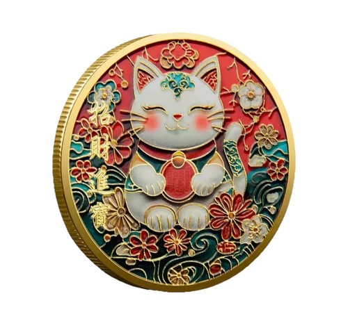 Cherry blossom cat coin - blossom,