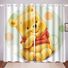 Winnie-the-Pooh Curtains 01 Eyelet Kids Bedroom Decor Customize Size UV Protect