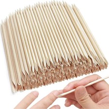 100 Pcs Cuticle Pusher Cuticle Sticks Orange Wooden Nail Cuticle Pusher Cleaners